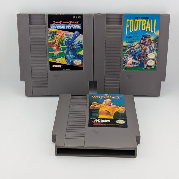 NES Sports & Action Bundle – Base Wars, Play Action Football, WWF WrestleMania - Picture 2 of 7